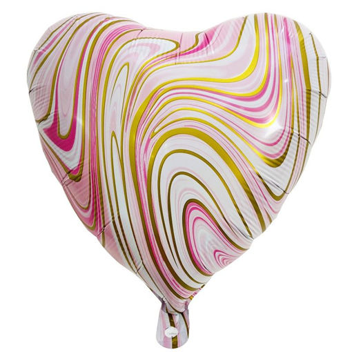 Picture of MARBLE HEART FOIL BALLOON PINK 18INCH